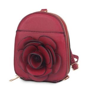 Wine Red 3D Mini Backpack/Purse
